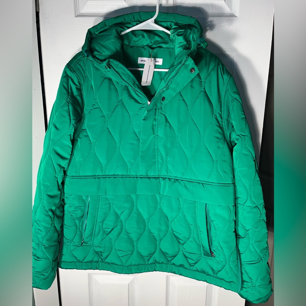 Women’s Medium Amazon Essentials Quilted Green Ja… - image 1